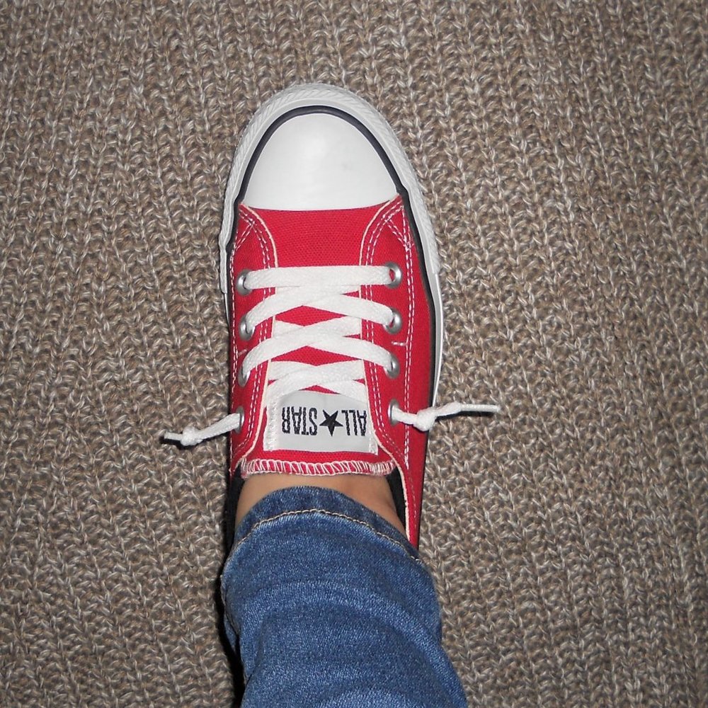 Converse Red and White Women's Sneakers - Picture 12 of 14